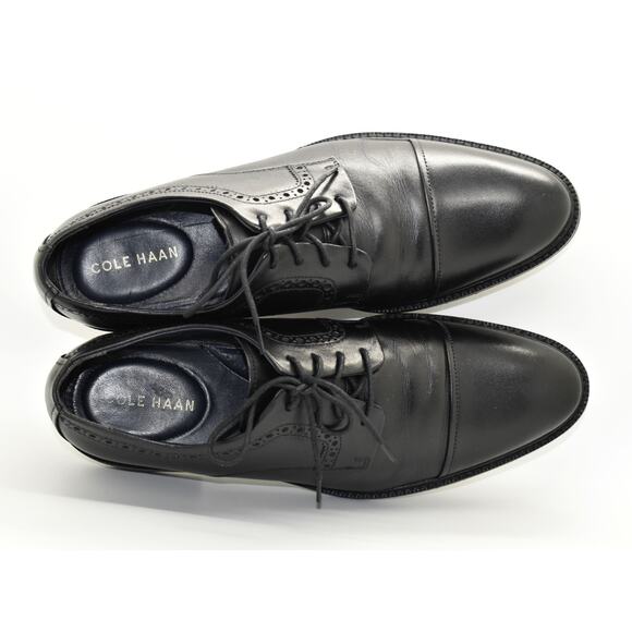 B0 Auth COLE HAAN Black Leather Cap Toe Lace Up Oxford Shoes C28881 Size 10M main image 4